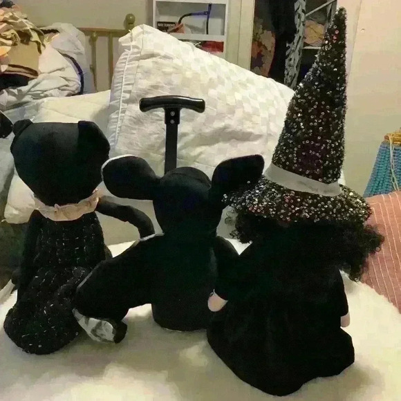 Halloween shelf sitting dolls cat bar witch handmade - Picture 11 of 15